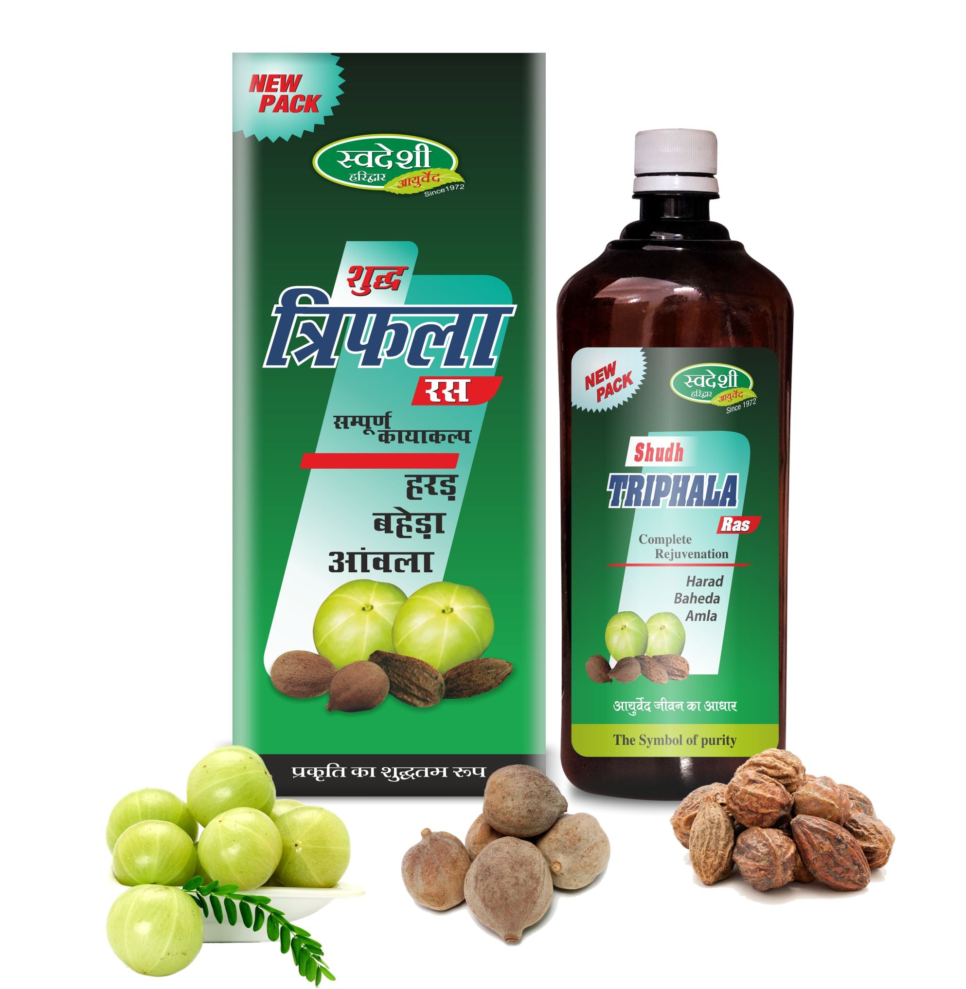 Swadeshi Shudh Triphala Ras/Juice Experience Power of Amla, Harad & Baheda Swadeshi Shudh Triphala Ras/Juice Experience Power of Amla, Harad & Baheda