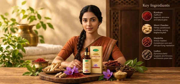  Kumkumadi tail face oil with key ingredients 