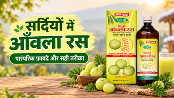 Swadeshi Ayurved Shudh Amla Ras with fresh amla fruits for winter wellness.