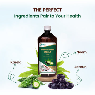 Jamun Neem Karela Ayurvedic Juice | For Healthy Glucose Levels, Digestion, Metabolism & Immunity