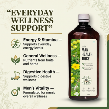Swadeshi Vaidhak Man Health Juice 500ml with Amla, Tulsi, Ashwagandha & Shilajit | Supports Daily Energy, Stamina & Men's General Wellness