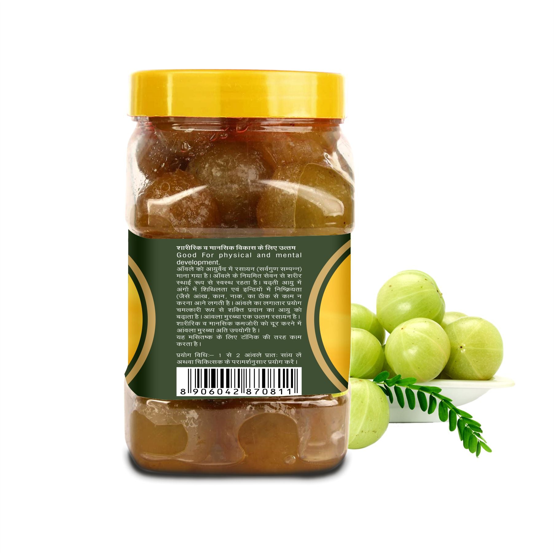 Fresh Amla fruit on a tree, emphasizing its vibrant green color and health benefits.
